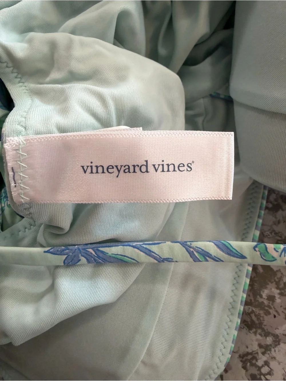 Vineyard Vines Green Blue Floral Tankini